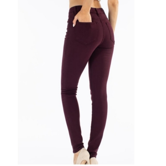 Maroon High Rise KanCan Skinny Jeans - Picture 2 of 4